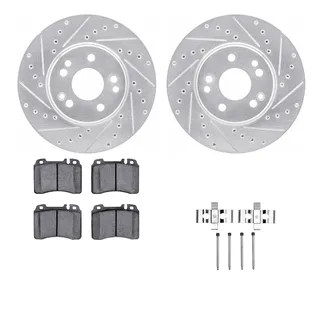 R1 Concepts WGYH1-63043 eLINE Rotor - Drilled & Slotted - Silver W/ Semi-Met Pads